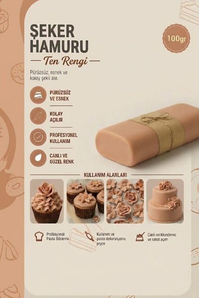 LİZYA BABY Lizya Gıda Şeker Hamuru Ten Rengi 100 gr