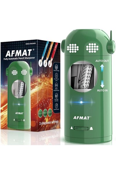AFMAT مبراة أقلام كهربائية PSX5EW أوتوماتيكية بالكامل، مبراة أقلام روبوتية لل...