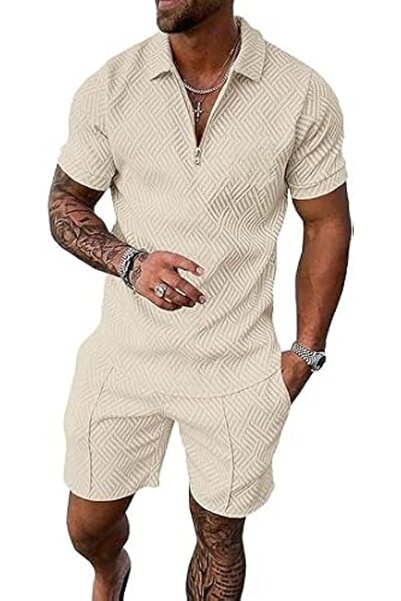 GENERAL BIRW Men‘s Track Suits 2 Piece Summer Short Sets Outfits Fashion Polo...