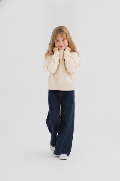 NK Girl's Wide High Pants 8-14 Years Blue