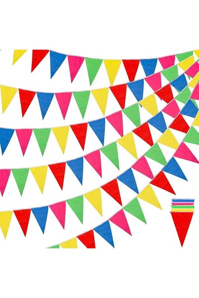 GENERAL 300pcs Colorful Pennant Flags Banner 525ft Multicolor Pennant Banner ...