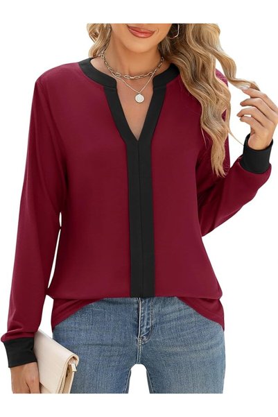 GENERAL Micoson Womens Tops Dressy Casual Long Sleeve Business Knit T Shirts ...