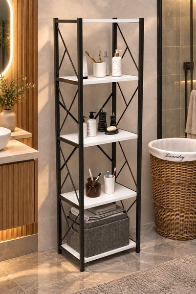 Morpanya Velixce Banyo Düzenleyici Banyo Dolabı Çok Amaçlı Dolap 5 Katlı Meta...