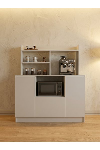 ORENMO Grande Çok Amaçlı Mutfak Dolabı ve Kahve Köşesi - 120 cm - K7511-7