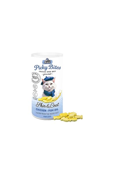 A Picky Bites recompense liofilizate pentru pisici, Skin & Coat, Pui cu Ulei ...