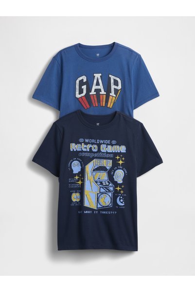 GAP Erkek Çocuk Lacivert Kids Grafik T-Shirt (2’li)