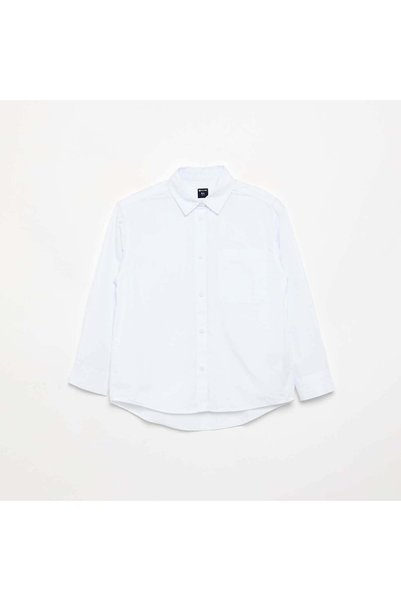 KIABI Long-Sleeved Cotton Blouse White
