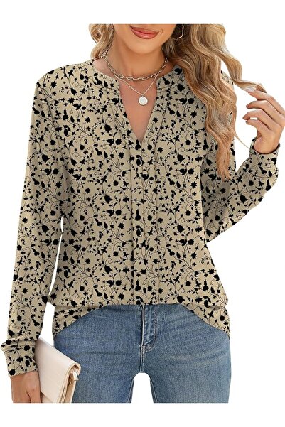 GENERAL Micoson Womens Tops Dressy Casual Long Sleeve Business Knit T Shirts ...