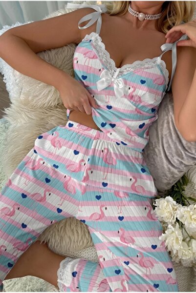 Zaya Homewear Love Flamingo Strappy Pajama Set