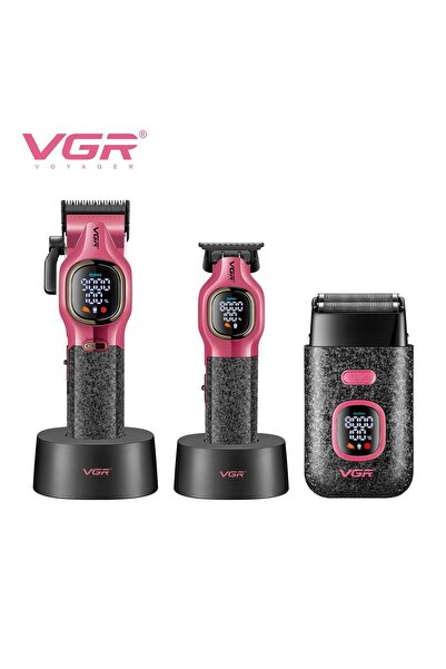 VGR Tıraş Makinesi Seti | V-886 S3 - Profesyonel 3'lü 9000 RPM DLC Seramik Bı...