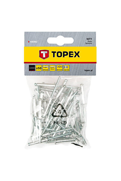 topex Set 50 buc. nituri de aluminiu 4 x 10 mm 43E402