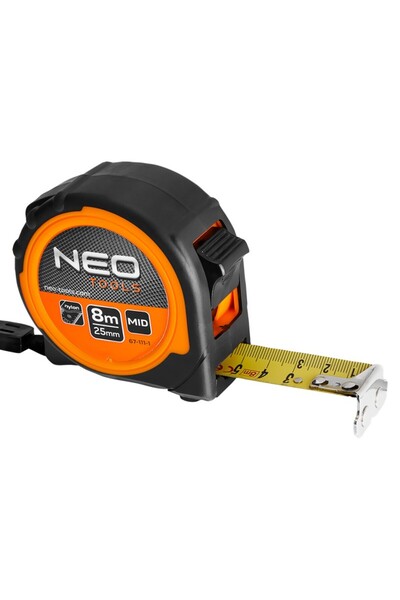 NEO Tools Banda metrica din otel rulat 8 m x 25 mm, cu magnet 67-111-1