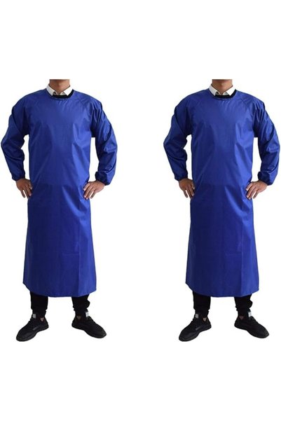 GENERAL مريلة مقاومة للماء للجنسين بأكمام طويلة للتنظيف والجزارة والعناية الش...