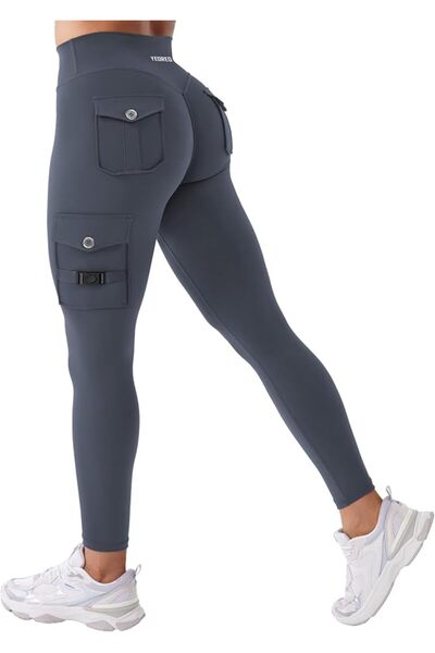 GENERAL YEOREO CoreFlex Workout Cargo Leggings with Pockets for Women Hidden ...