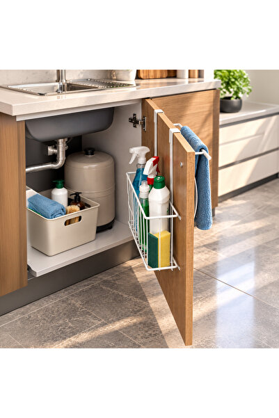 decorelax Organizator metalic cu suport pentru prosoape, cu prindere pe ușa d...
