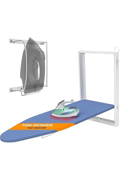 GENERAL لوح كيّ مثبت على الحائط من Xabitat مع حامل مكواة |   طاولة كيّ مدمجة ...