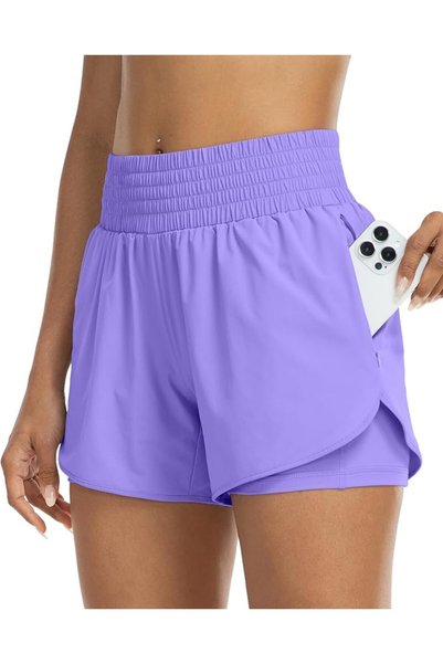 GENERAL YEZII Womens High Waist Running Shorts Athletic Workout Quick Dry Sho...
