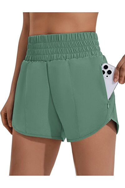 GENERAL PINSPARK Womens Athletic Shorts Running Workout Gym Short High Elasti...