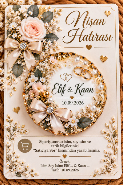Genel Markalar Kişiye Özel Epoksi Söz Nişan Düğün Kına Bride Magneti İsimli T...