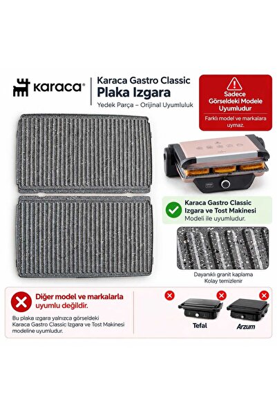 Karaca GASTRO CLASSIC 6 DİLİM KAPASİTELİ TOST MAKİNASI PLAKA (2 ADET)