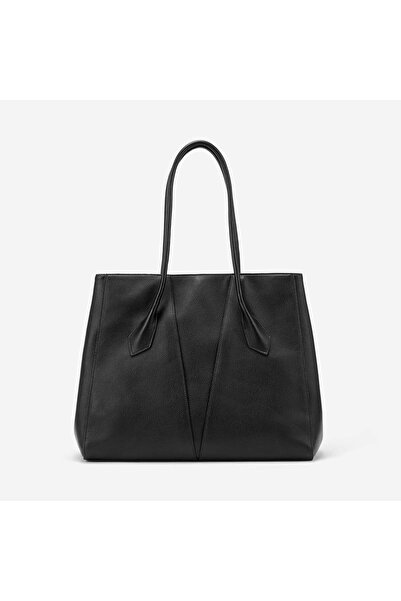 KIABI Faux Leather Tote Bag Black