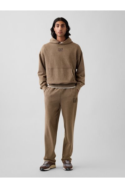GAP Erkek Açık Kahverengi Heavyweight Relaxed Logo Eşofman Altı