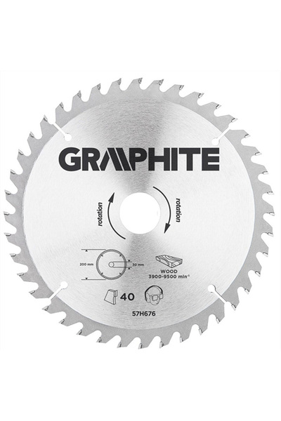 graphite Panza ferastrau circular 40 dinti varfuri HM 200x30mm 57H676