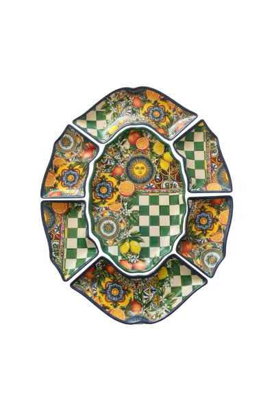 Lucky Art Sanora melamine 7 piece meze set