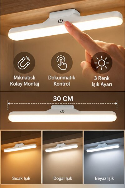 iThink Original Accessories DOKUNMATİK MIKNATISLI LED IŞIK ŞARJLI ÜÇ RENKLİ LAMBA LS-90