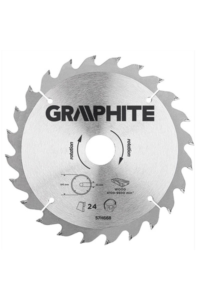 graphite Panza ferastrau circular 24 dinti varfuri HM 190x30mm 57H668