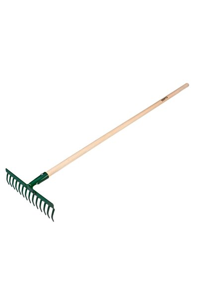 VERTO Grebla dreapta universala, 14 dinti, cap nituit, maner din lemn 15G057