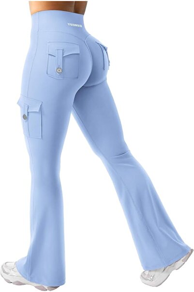 GENERAL YEOREO CoreFlex Women Workout Flare Leggings with Pockets Hidden Scru...