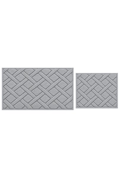 Paspas Galerisi Decorative Digital Printed Modern Set of 2 Bath Mats with Non...