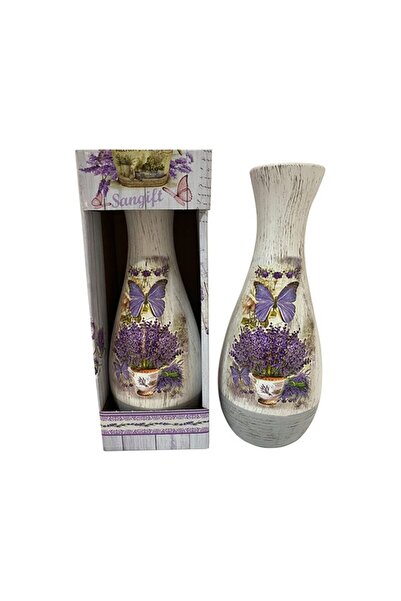 Euro Sangift Vază ceramică bulbulară 20cm lavandă 4