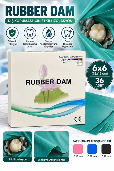Genel Markalar Rubber Dam Diş İzolasyon Örtüsü – 6×6 | 36 Adet