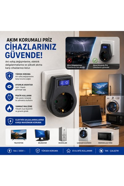 Akım Korumalı Priz