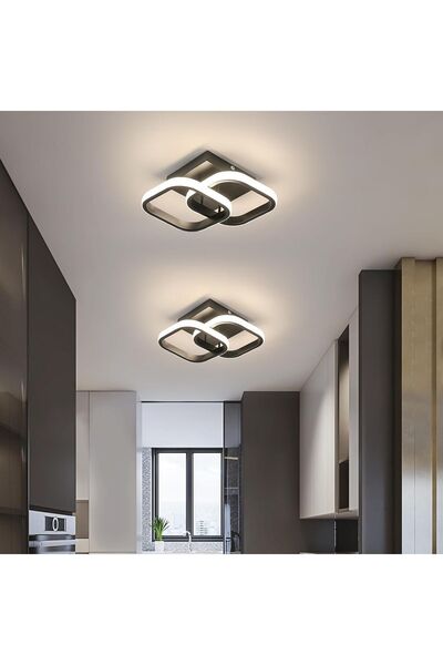 Dotail Set de 2 candelabre LED, 22W, 2475 lm, 4500K, 27 x 23 x 9.5 cm, Alumin...