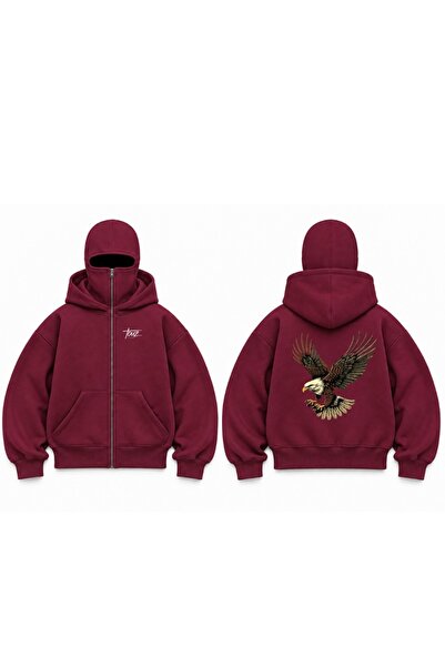 Toum Snow Masked Balaclava Eagle Printed Ninja Hoodie Sweatshirt