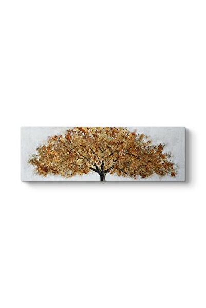 TabloShop Altın Işıltılı Ağaç Kanvas Tablo