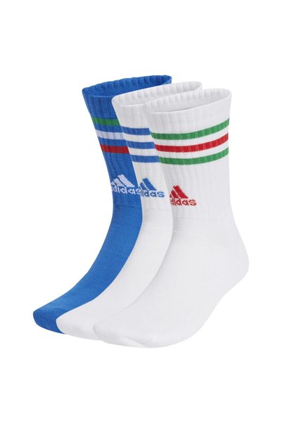 adidas Κάλτσες μεσαίου ύψους με 3 ρίγες και ενίσχυση, Πακέτο 3 ζευγαριών, Κατ...