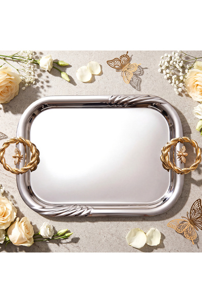 Aryıldız Full Ringed Bee Tray 40X30 cm