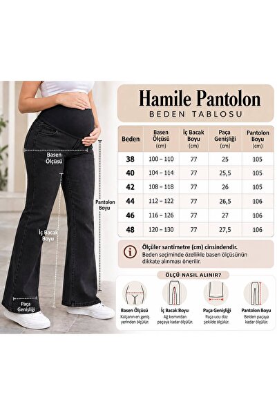 EYLÜLMATERNITY Maternity Loose-Leg Pants with Back Belt (Adjustable Elastic) Flexible Fabric