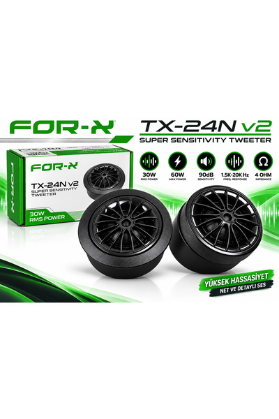 For-X Tweeter 4cm - TX-24Nv2 Tiz - 4cm Kapı ve Direk Tweeter