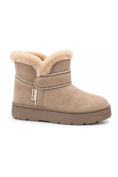 Koray Shoes Kadın Süet İçi Kürklü Kalın Tabanlı Kışlık Bot