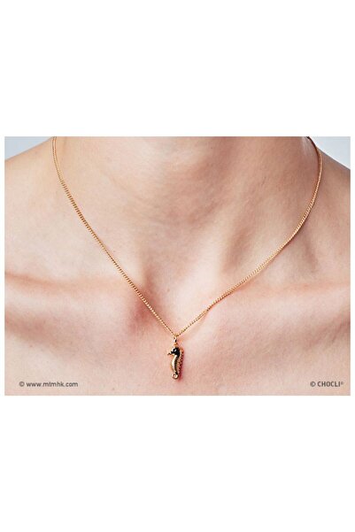 Chocli Επίχρυσο Κολιέ 18k: Ιππόκαμπος (Sea horse)