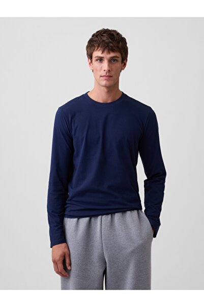 GAP Erkek Lacivert Uzun Kollu Everyday Soft T-Shirt