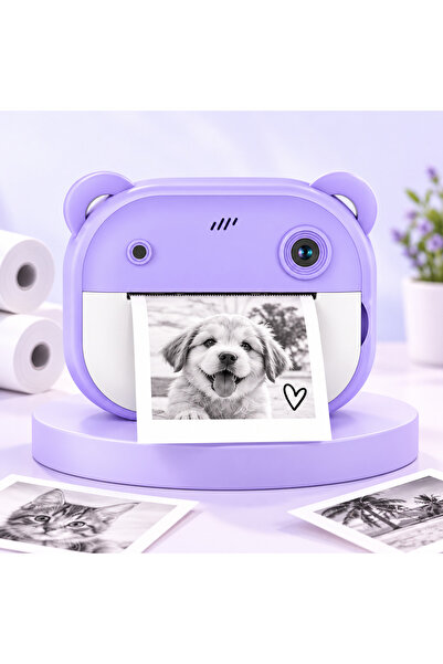 Anında Baskılı Çocuk Fotoğraf Makinesi Video Oyun SD Kart Destekli Mini Kamera