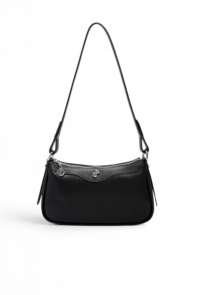 Silver Polo Schwarz - Schwarze, schlichte Damen-Umhängetasche SP1274
