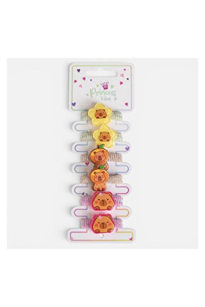 OEM Elastice de Păr Frotte cu Capybara 3D Glitter pentru Copii – 6 buc