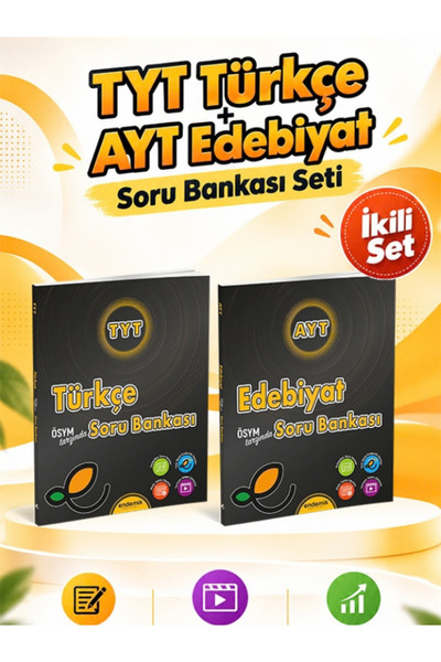 Endemik Yayınları YKS TYT Türkçe ve AYT Edebiyat Soru Bankası 2'li Set